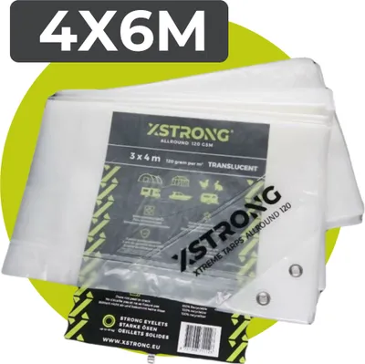 Produktbild von Xstrong Allround 120 - Abdeckplane transparant - 4x6 - Wasserdicht & UV Beständig +4 jahre