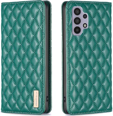 Produktbild von Galaxy A32 5G Hülle, Elegant Bookstyle Flip Leder Kartenfächer Schutzhülle mit Ständer für Samsung Galaxy A32 5G Grün