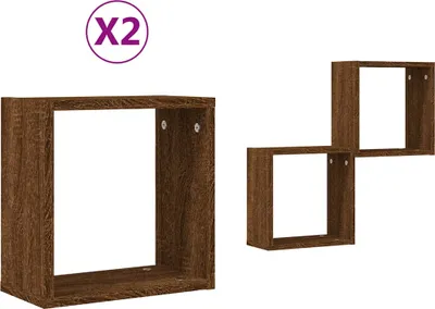 Produktbild von vidaXL Würfelregale 2 Stk. Braune 30x15x30 cm