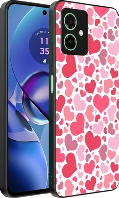 Productafbeelding van Smartphonica TelefoonhoesjeGeschikt voor Motorola Moto G55 met hartjesprint - Hartjesdesign TPUAchterkant hoesje - Kinderhoesje met hartjesdesign
