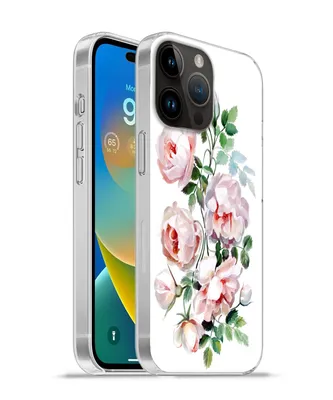 Produktbild von MuchoWow® Handyhülle Schutzhülle Hülle für Apple iPhone 14 Pro - Softcase Aquarell - Rosen - Blumen Silikon Softcase Handy Hülle - Umschlag
