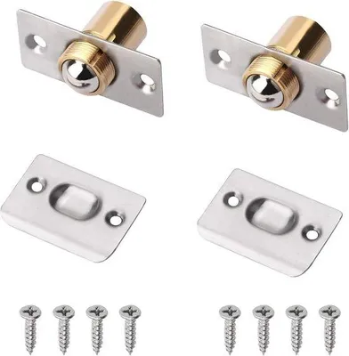 Produktbild von 2 Stück - Türglocke - Türmagnete - Kugelgelenk - Möbelzusatzschloss - mit Schrauben - Verstellbar - Möbelzusatzsicherheit - Schnellschloss - Drucksperre