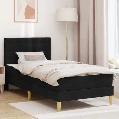 Produktbild von Maison Exclusive - Bettgestell mit Matratze mit Kopfteil Schwarz 90 x 200 cm Stoff