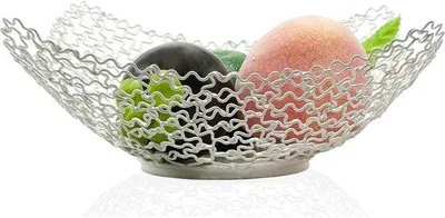 Image de Corbeille à fruits moderne en métal, 225 x 95 cm, blanche