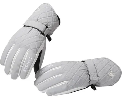Imagen del producto de Guantes de esquí para mujer, compatibles con pantallas táctiles, impermeables, para snowboard, color gris
