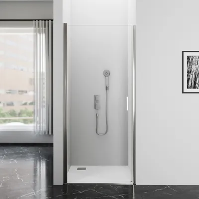 Obrázok produktu pre Sprchové dvere 80cm MARWELL oto?né sprchové dvere BRIGHT chróm Závesné dvere - 80x195cm - obojstranná montáž - nastavite?ný stenový profil - vysokokvalitné hliníkové profily