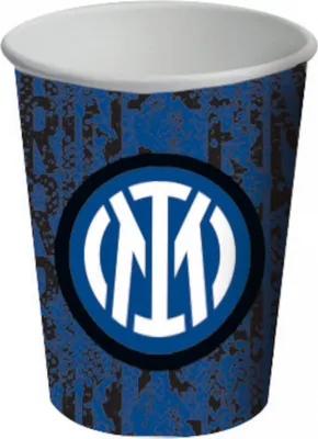 Produktbild von Inter Mailand-Pappbecher Trinkbecher Tischdeko 8 Stück schwarz-blau-weiss 266 ml