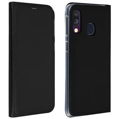 Produktbild von Avizar, Kunstleder-Klappetui für Samsung Galaxy A40, Schwarz
