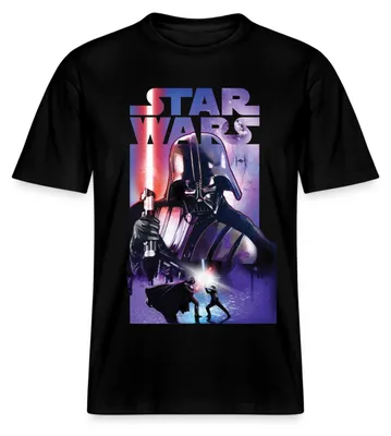 Produktbild von Star Wars Darth Vader Mit Rotem Lichtschwert Relaxed Fit Uni T-Shirt, XL, Schwarz