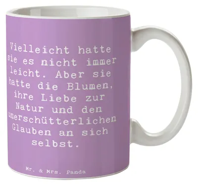 Produktbild von Mr. & Mrs. Panda Tasse Spruch Hoffnung und Liebe - Lavendeltraum - Geschenk, Inspiration, Trinkbecher, Motivation, Becher, Mut, Zuversicht, Keramiktasse, Zitat, Teetasse