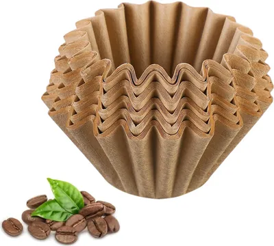 Produktbild von 50 Stücke Korbfilter Kaffeefilter Korbfilterpapier, Universal Korbfiltertüten, ø450x(H)70mm, Braun, Cellulose