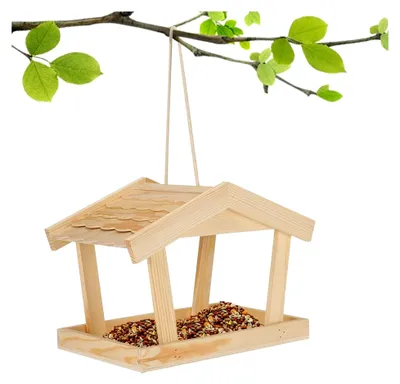 Produktbild von Vogelfutterhaus für den Außenbereich - Holz Futterstation für Garten, Balkon und Terrasse