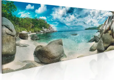 Zdjęcie produktu dla Nowoczesna fototapeta na ścianę c-C-0001-b-a (135x45) - 1 sztuka fotografia na płótnie zdjęcie dekoracja obrazy na ścianę grafika NATURE LANDSCAPE SEA BEACH ISLAND SKY