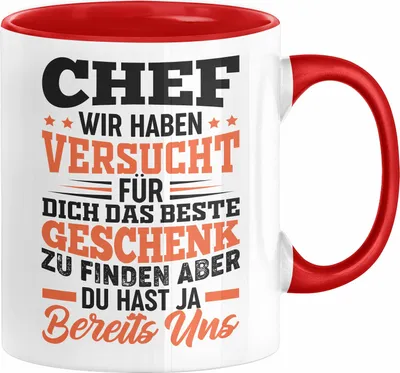 Produktbild von Chef Geschenk Tasse Wir Haben Versucht Das Beste Geschenk Für Dich Zu Finden Bester Chef Geschenkidee Lustig (Rot)