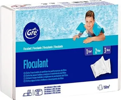 Immagine prodotto di Pulitore per piscine Gre Floculant 76044, 8 x 125g