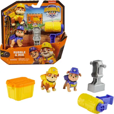 Produktbild von Rubble & Crew – Actionfiguren-Set mit Rubble & Mix Figur, 2 Bauspielzeugen und 85g Kinetic Sand Build-it-Sand, 3 Jahr(e), Mehrfarbig