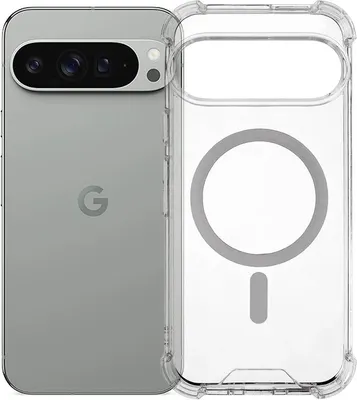 Productafbeelding van MagSafe hoesje voor de Google Pixel 9 XL - Stootvaste achterkant van Phonesta - Transparant