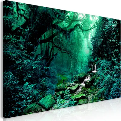 Produktbild von Wandbild Mega XXXL Wald 250x125 cm Einteiliger XXL-Format Kunstdruck zur Selbstmontage Leinwandbilder moderne Bilder DIY Wanddekoration Wohnung Deko Baum Bäume Natur c-B-0193-ak-g