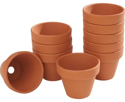 Produktbild von Blumentopf Pflanztopf Tontopf - Terrakotta - Innendurchmesser ca. 5 cm - Unglasiert - 10 Stück