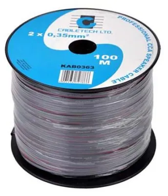 Produktbild von Lautsprecherkabel Cabletech, 100 m, 2 x 0,35 mm, Schwarz
