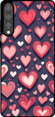 Produktbild von Smartphonica Telefon Fall geeignet für Huawei P20 Plus mit Herzen Impressum - TPU Backcover Fall mit Herz-Design