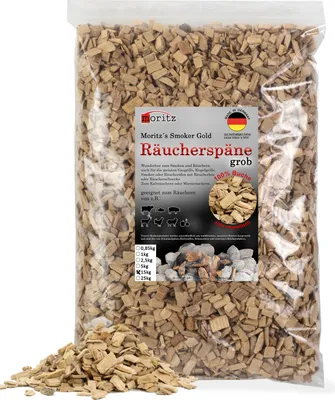 Produktbild von Moritz 15kg Räucherspäne Buche grob 6 -12 mm Räuchern I Kalträuchern von Fisch Fleisch Wurst Käse Gemüse auch für BBQ I Grill - Räuchermehl
