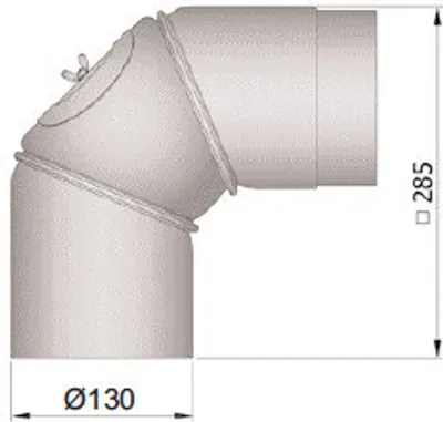Produktbild von S-Bogen für Rohr 130 mm schwarz