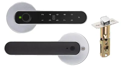 Immagine prodotto di Serratura intelligente con lettore di impronte digitali, connettività Bluetooth, diverse opzioni di sblocco, argento