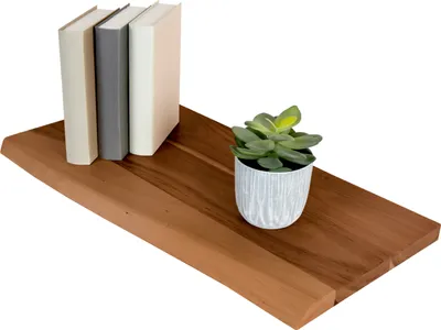 Produktbild von Holzplatte Arya mit echter Baumkante (einseitig), 60 x 30 cm, Akazienholz nussbaum, massiv & lackiert