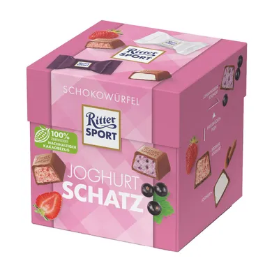 Obrázek produktu pro Ritter Sport čokoládové kostky jogurtový poklad s mléčnou čokoládou 176g