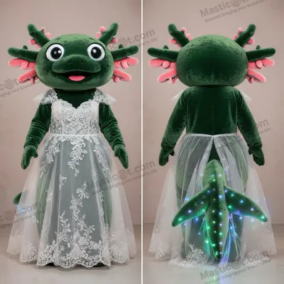 Imagen del producto de Mascota MASTICOT de axolote aterciopelada en verde bosque