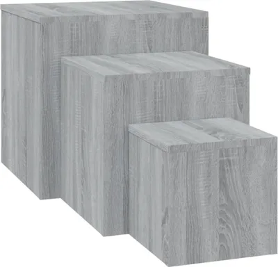 Obrázok produktu pre vidaXL Bočné stolíky 3 ks. Materiál: sivé drevo Sonoma