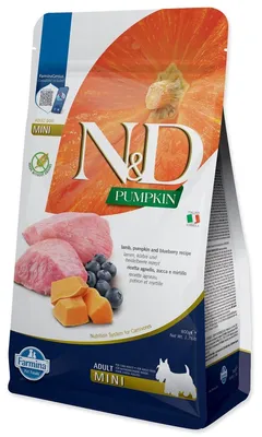 Obrázek produktu pro N&D Pumpkin DOG Adult Mini Lamb & Blueberry 800g