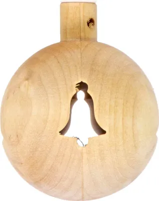 Produktbild von Holz-Christbaumkugel gedrechselt - Glockenmotiv
