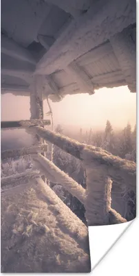 Produktbild von MuchoWow® Poster Der schneebedeckte Berg Mogielica in Polen im Winter 60x120 cm - Wandschmuck