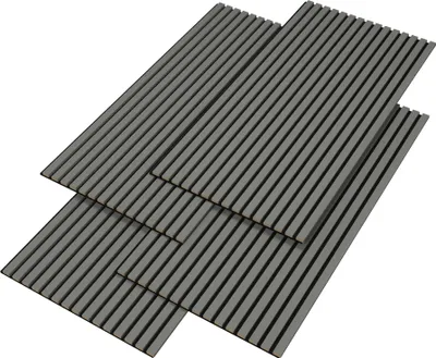 Three panels of acoustic wall panels are shown on a white background.