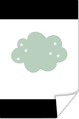 Produktbild von MuchoWow® Poster Wolke - Mädchen - Jungen - Sterne - Pastell - Kind 20x30 cm - Papierdruck