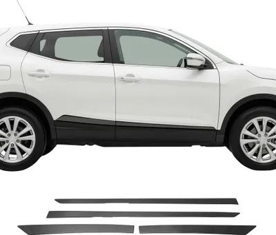 Image de Garniture Baguette de porte latérale pour Nissan Qashqai 2014-2021 Foncé 4Pcs