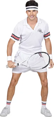 Produktbild von Kostüm Tennisspieler – T-Shirt, Hose & Schweißband für Karneval & Mottoparty M