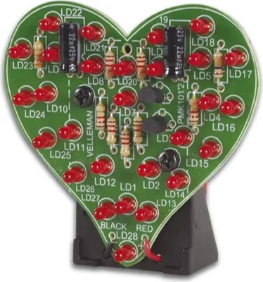 Produktbild von Blinkendes LED Herz 9V MK101 Elektronischer Bausatz