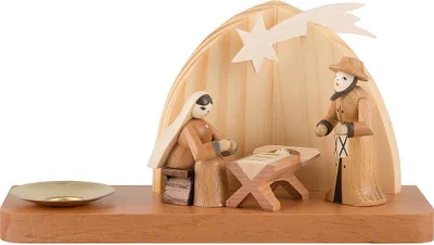 Immagine prodotto di Culla natalizia - Sacra Famiglia (9 cm) di Theo Lorenz Kunsthandwerk