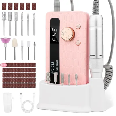 Produktbild von Nagelfräser, Nagelfräsmaschine Maniküre, Elektrische Nagelfeile, Nagelfeile Set, Maniküre Set, 45000U/Min, für Nagelhaut Acrylgel