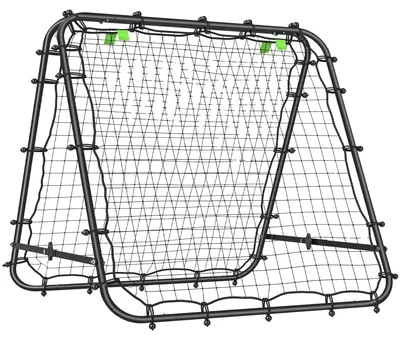 Productafbeelding van Voetbalterugkaatsbord, verstelbare hoek, duurzaam stalen frame, zwart