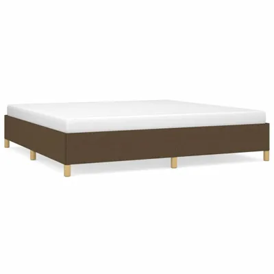 Obrázek produktu pro Rám postele bez matrace tmavě hnědý 200 x 200 cm textil