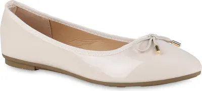 Produktbild von VAN HILL Damen Klassische Ballerinas Kunstleder Schleifen Schuhe 838469, Farbe: Beige, Größe: 41