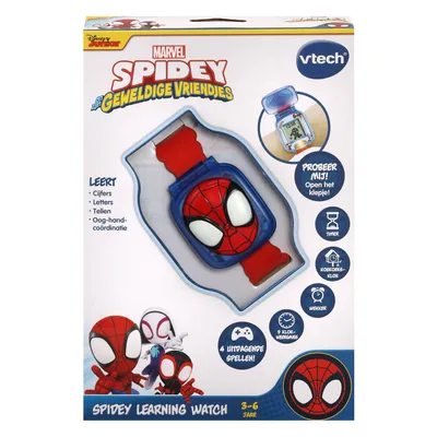 Image de VTech Spidey Learning Watch, 3 an(s), Avec son, Fonction vocale, Piles nécessaires, CR2450, Plastique