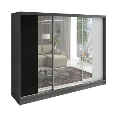 Productafbeelding van Schuifdeurschrank VENA: Garderobekast met 3 deuren, 3 spiegels en 3 kledingroedes – functionaliteit en elegantie!