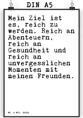 Produktbild von Mr. & Mrs. Panda Bild Mein Ziel ist es,... DIN A5 - Weiß - Geschenk, Sprüche, Wandbild, wanddeko, Posterdruck, Beste Freundin, Spruch Freundschaft, Plakat, Deko, drucke