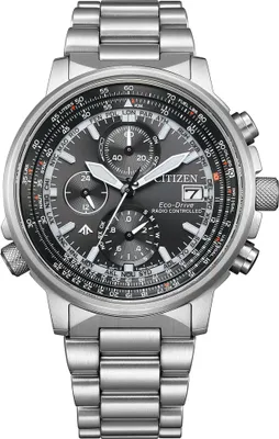 A close-up studio shot of a men's wristwatch.