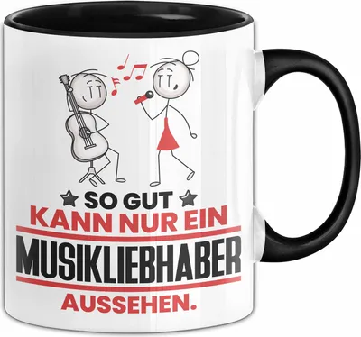 Produktbild von Musikliebhaber Geschenk Tasse So Gut Kann Nur Ein Musikliebhaber Aussehen Geschenkidee Kaffee-Becher (Schwarz)